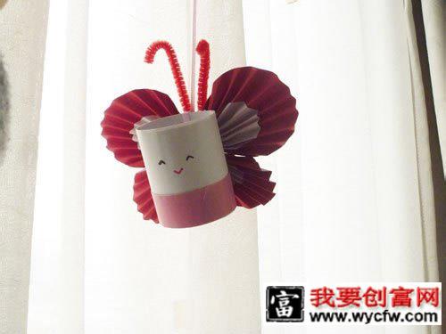卫生纸筒diy可爱的蝴蝶挂饰的方法教程
