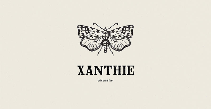 【Xanthie】怀旧感的serif字体，特别适合大标题的设计。（英文,标题体）