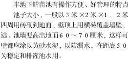 黄鳝养殖之半地下苗池的建设