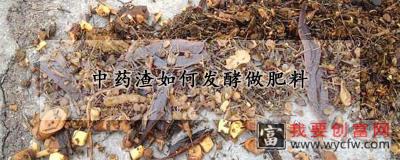 中药渣如何发酵做肥料